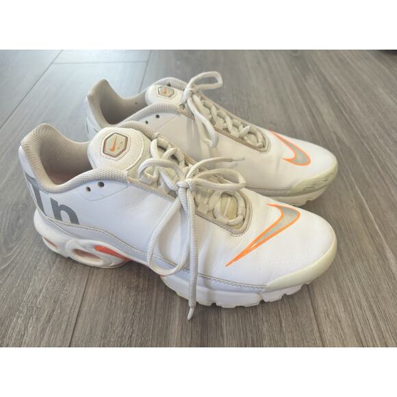 Nike Air Max Plus TN Ultra GS White Orange Size 6Y Women’s 7.5 Sneakers - Picture 1 of 10
